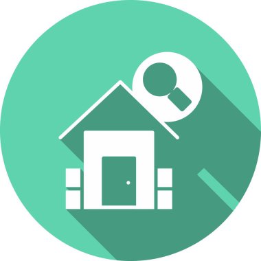 Ev Aranıyor Kabartma Çemberi Vektör Simgesi Tasarımı