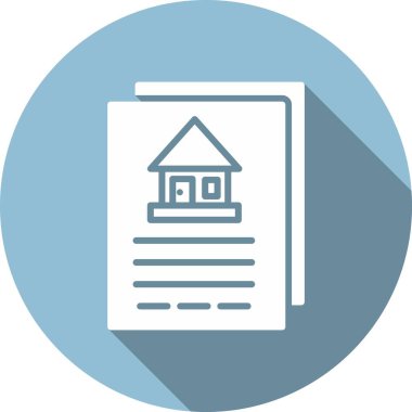 Ev Belgesi Kabartma Çemberi Vektör Simgesi Tasarımı