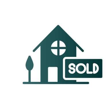 Ev Glifi Gradyan Vektör Simgesi Tasarımı Satıldı