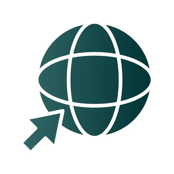 Online Globe Glyph Gradiënt Vectoricoon Ontwerp — Stockvector