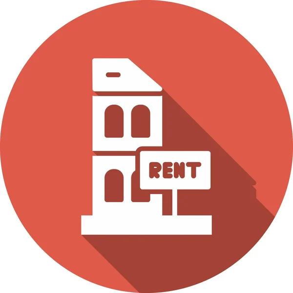 Flat Rent Glyph Circle Vector Icon การออกแบบไอคอนแบบวงกลม — ภาพเวกเตอร์สต็อก