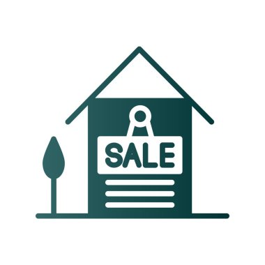 Ev Satışı Kabartması Gradyan Vektör Simgesi Tasarımı