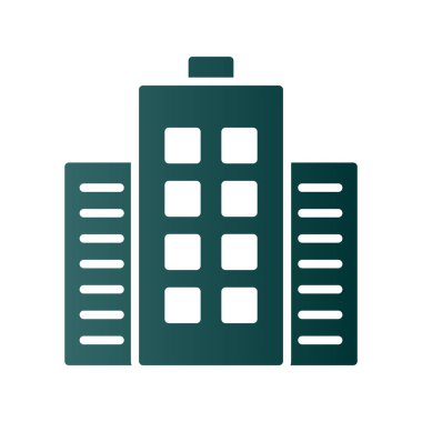 Bina Glyph Gradyan Vektör Simgesi Tasarımı