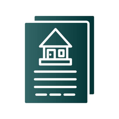 Ev Belgesi Kabartması Gradyan Vektör Simgesi Tasarımı