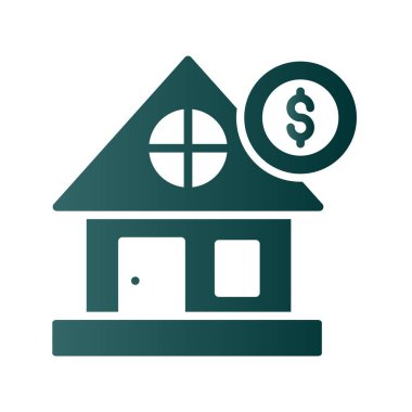 Para Glyph Gradyan Vektör Simgesi Tasarımı