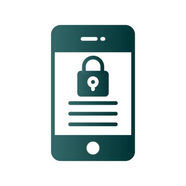 Glyph Gradyan Vektör Simgesi Tasarımı Kilitle