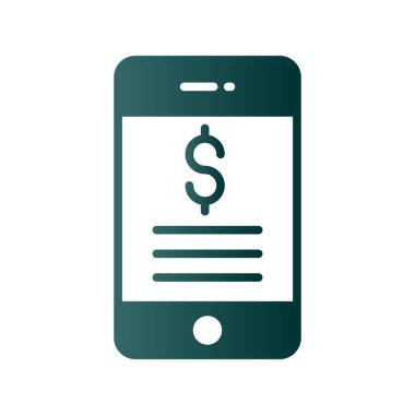 Bill Glyph Gradyan Vektör Simgesi Tasarımı