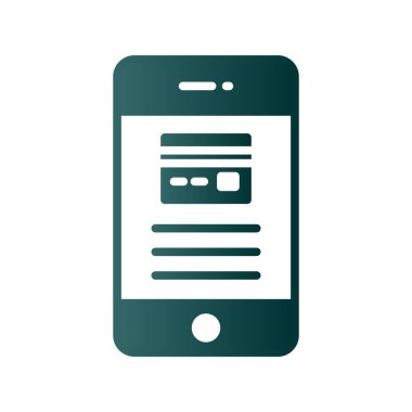 Kredi kartı Glyph Gradyan Vektör Simgesi Tasarımı