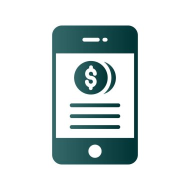 Para Glyph Gradyan Vektör Simgesi Tasarımı