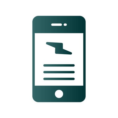  Batarya Glyph Gradyan Vektör Simgesi Tasarımı