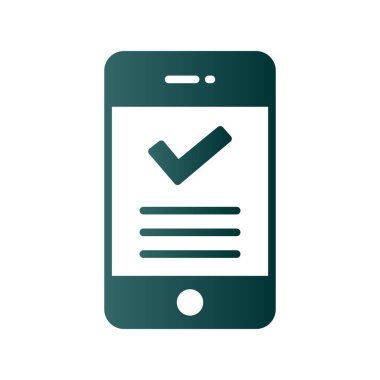 Tick Glyph Gradyan Vektör Simgesi Tasarımı