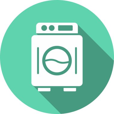Çamaşır Makinesi Kabartma Çemberi Vektör Simgesi Tasarımı