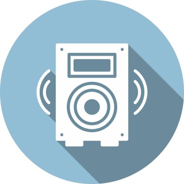 Woofer Glyph Çember Vektör Simgesi Tasarımı