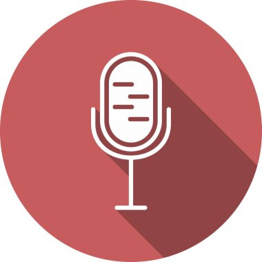  Mic Glyph Çember Vektör Simgesi Tasarımı