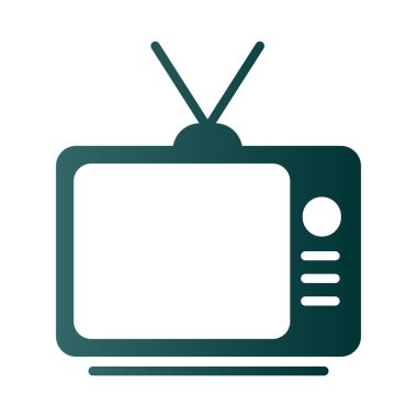 Televizyon Kabartması Gradyan Vektör Simgesi Tasarımı