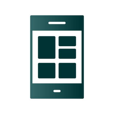 Telefon Şablonu Gradyan Vektör Simgesi Tasarımı