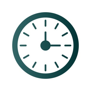 Saat Kabartması Gradyan Vektör Simgesi Tasarımı