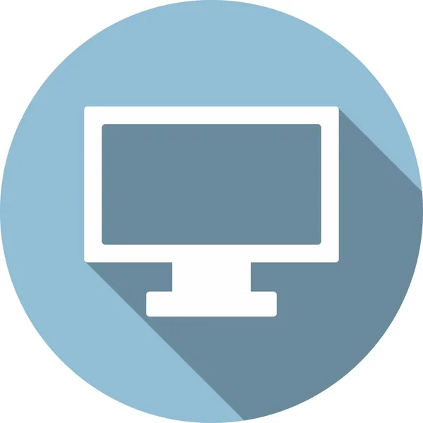Monitor Glyph Circle Vector Icon Desig — Stock Vector