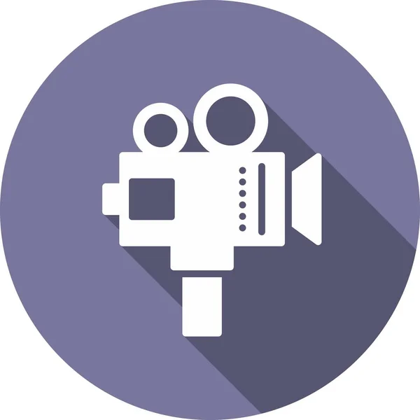 Videokamera Glyph Circle Vector Icon Desig — Stockvektor