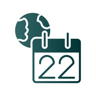 Dünya Takvimi Gradyan Vektör Simgesi Tasarımı