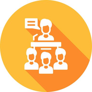 Şimdiki Glpyh Çember Vektör Simgesi Tasarımı