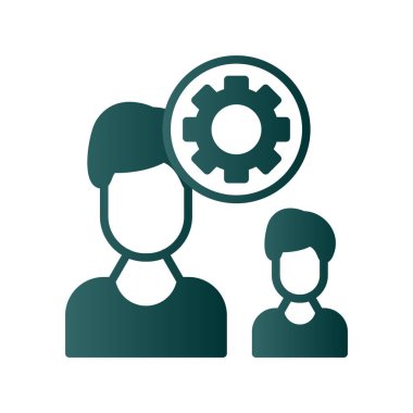 Yönetim Glpyh Gradyan Vektör Simgesi Tasarımı