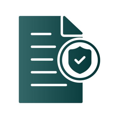 Koruma Glpyh Gradyan Vektör Simgesi Tasarımı