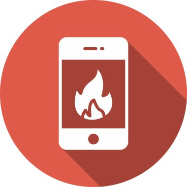 Ateş Glpyh Çemberi Vektör Simgesi Tasarımı