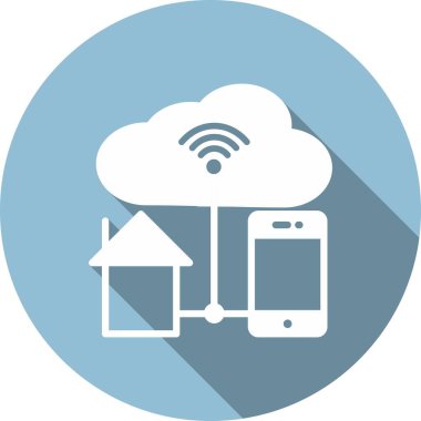  Bulut Glpyh Çemberi Vektör Simgesi Tasarımı