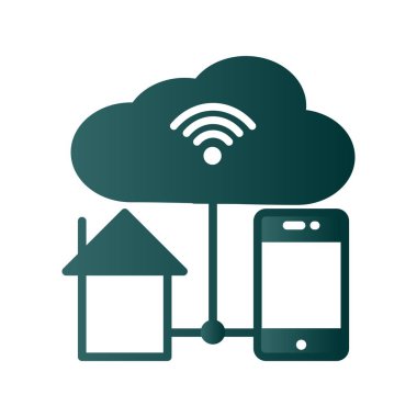 Bulut Glpyh Gradyan Vektör Simgesi Tasarımı