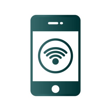 Mobil Glpyh Gradyan Vektör Simgesi Tasarımı