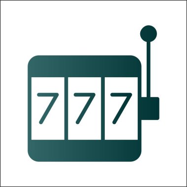 Slot Glyph Gradyan Vektör Simgesi Tasarımı