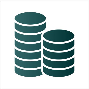  Para Glyph Gradyan Vektör Simgesi Tasarımı