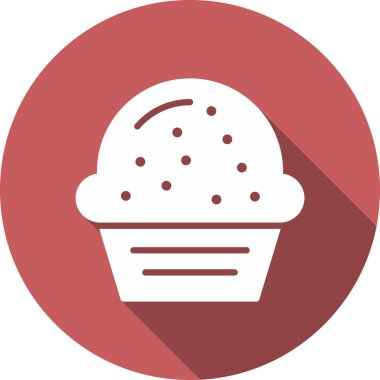 Cupcake Glyph Çember Vektör Simgesi Tasarımı