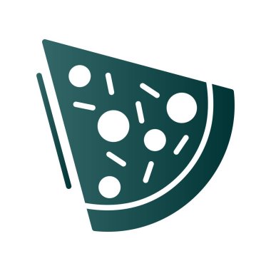 Pizza Dilimi Kabartma Gradyan Vektör Simgesi Tasarımı