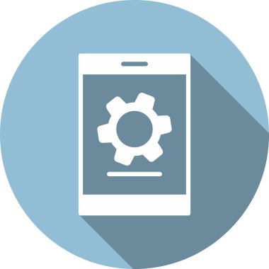 Mobil Glyph Çember Vektör Simgesi Tasarımı