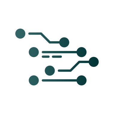  Devre Kabartması Gradyan Vektör Simgesi Tasarımı