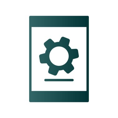 Mobil Glyph Gradyan Vektör Simgesi Tasarımı