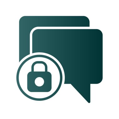 Chat Glyph Gradyan Vektör Simgesi Tasarımı