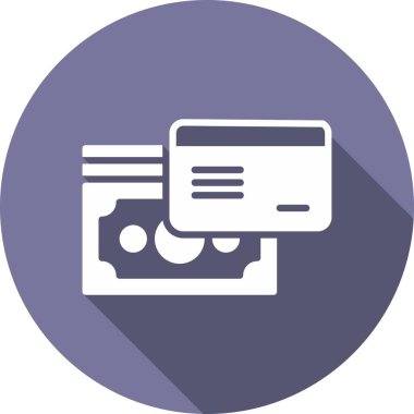 Banknotlar Glyph Çember Vektör Simgesi Tasarımı