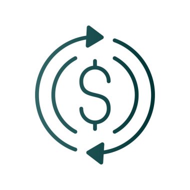 Dolar Glifi Gradyan Vektör Simgesi Tasarımı