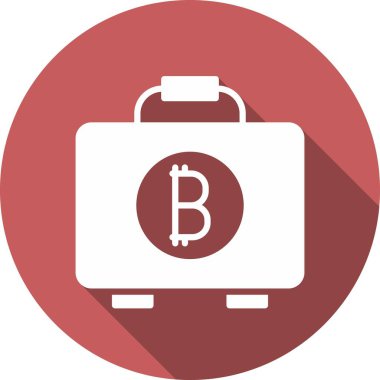 Evrak çantası Glyph Çember Vektör Simgesi Tasarımı