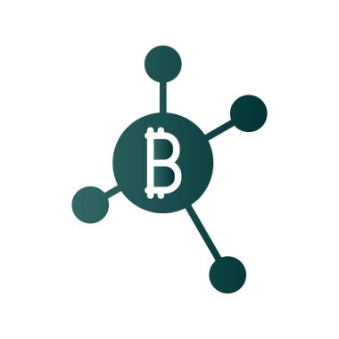 Blokzinciri Glyph Gradyan Vektör Simgesi Tasarımı