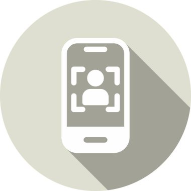 Selfie Glyph Çember Vektör Simgesi Tasarımı