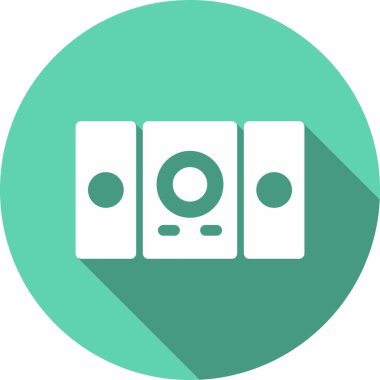 Stereo Glyph Çember Vektör Simgesi Tasarımı