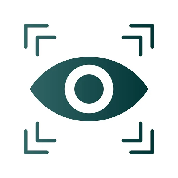 Eye Scanner Glyph Gradient Vector Icon Desig — Stock Vector