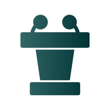 Lectern Glyph Gradyan Vektör Simgesi Tasarımı