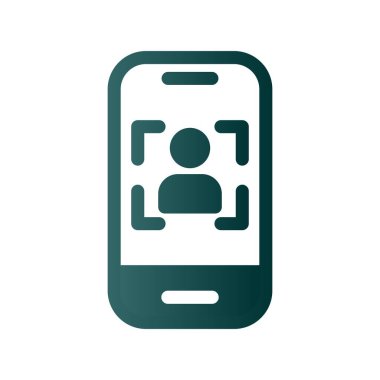 Selfie Glyph Gradyan Vektör Simgesi Tasarımı