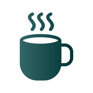 Cup Glyph Gradyan Vektör Simgesi Tasarımı