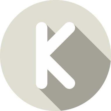 K Glyph Çember Vektör Simgesi Tasarımı